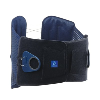 Produktbild für Thuasne LWS-Orthese Lombastab Vario, Rückenstütze bei chronischen Rückenschmerzen, Pelotte, Zugsystem, blau