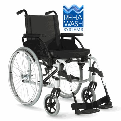 Produktbild für Sunrise Medical Rollstuhl Breezy UniX2 Standard, faltbarer Pflegerollstuhl mit Trommelbremse, höhenverstellbar